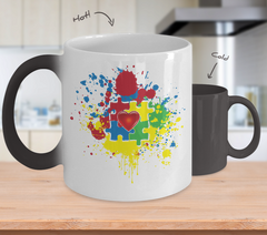 Autism Puzzle Heart - Heat Changing Mug